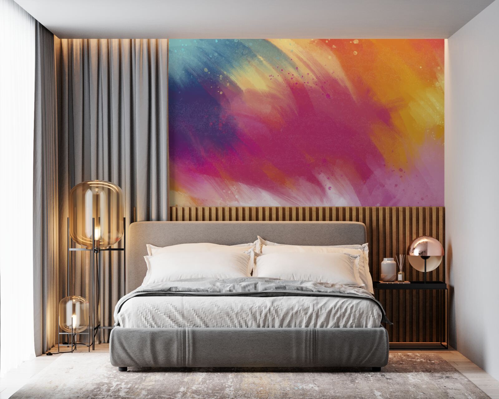 Fotobehang regenboog in de ruimte