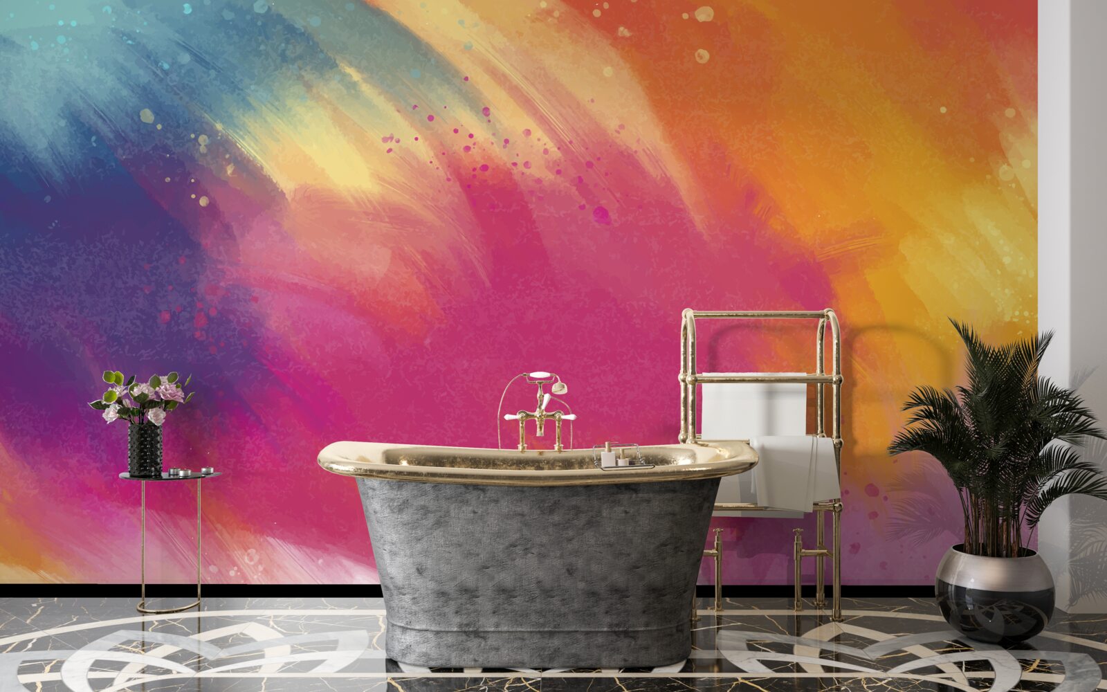 Fotobehang regenboog in de ruimte