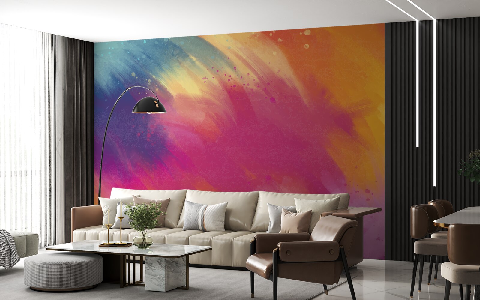 Fotobehang regenboog in de ruimte