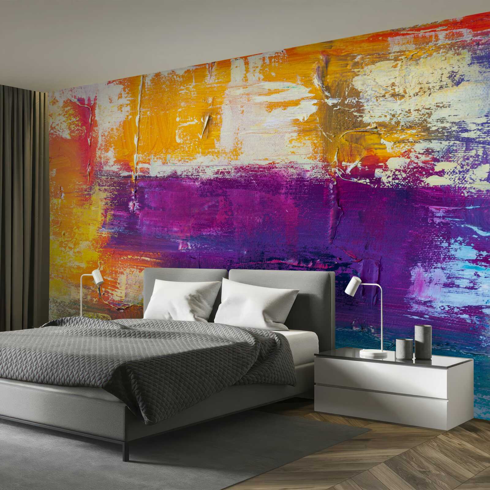 Fotobehang zonsondergang cottage bij de vijver