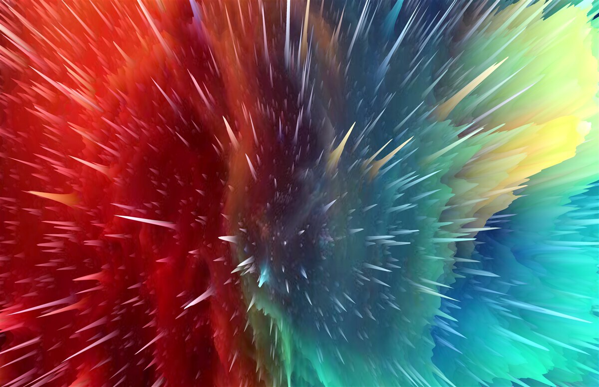 Fotobehang vlekken van rood en blauw