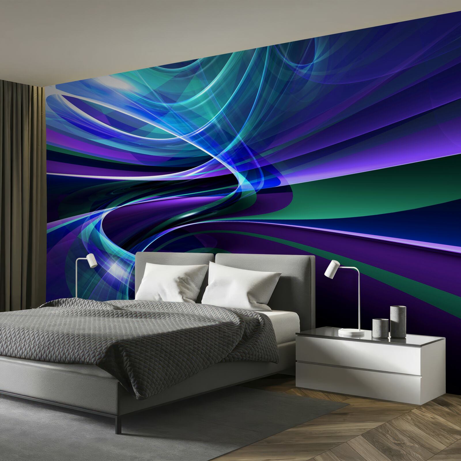 Fotobehang abstracte aurora borealis accenten