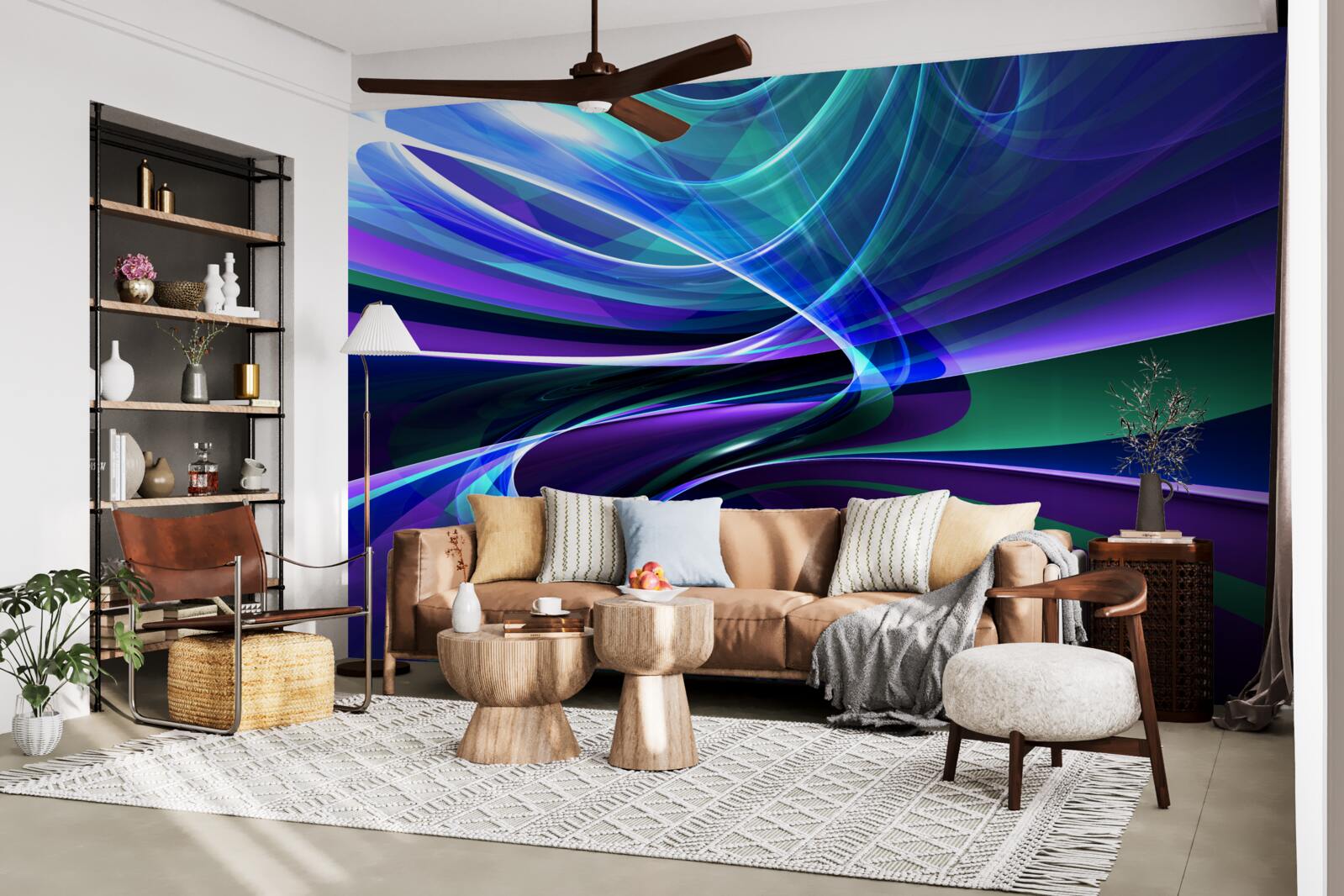 Fotobehang abstracte aurora borealis accenten