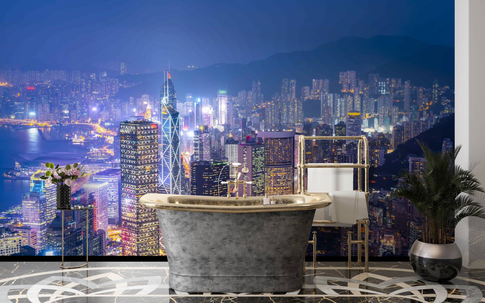 voor de badkamer fotobehang