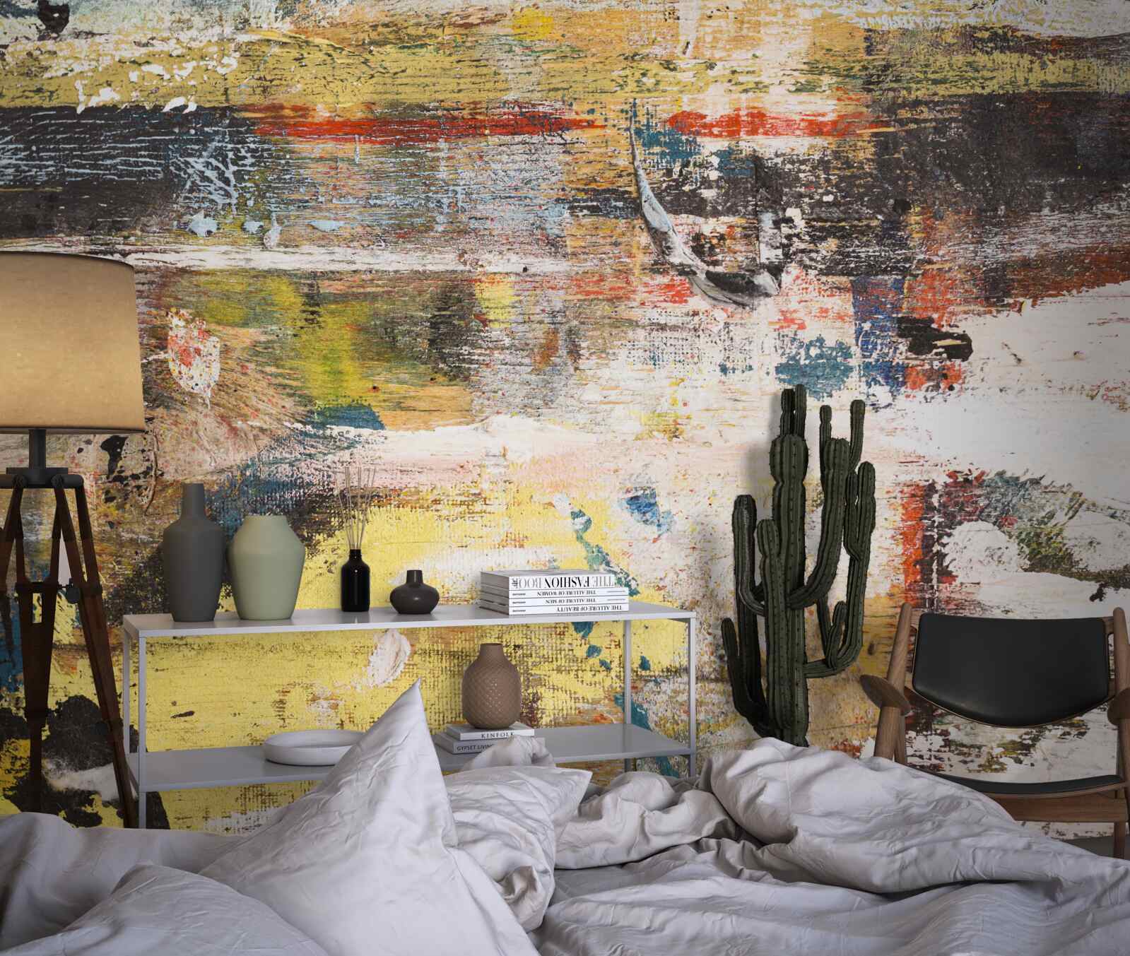 Fotobehang een zandstrand waar het water zo kalm is