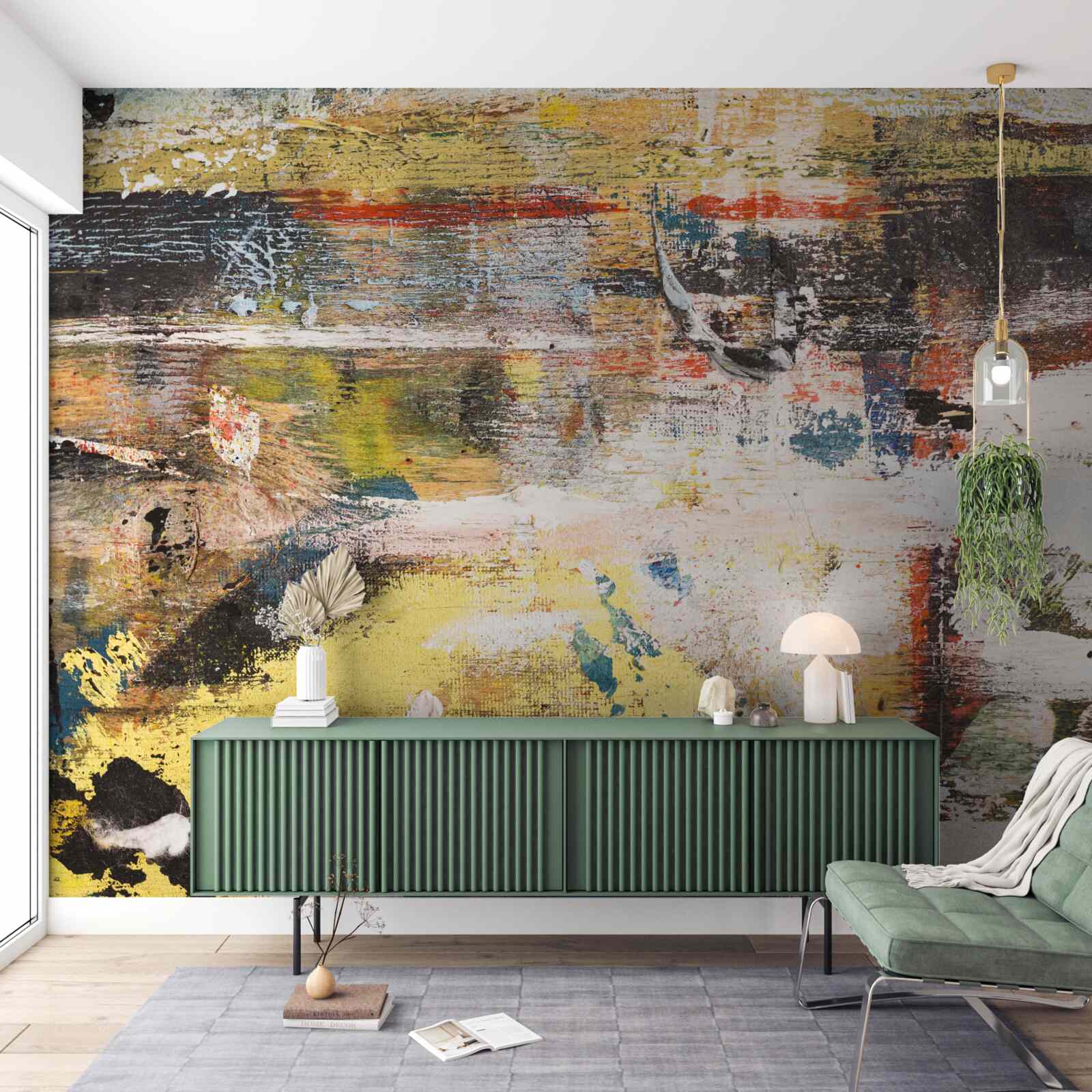 Fotobehang een zandstrand waar het water zo kalm is