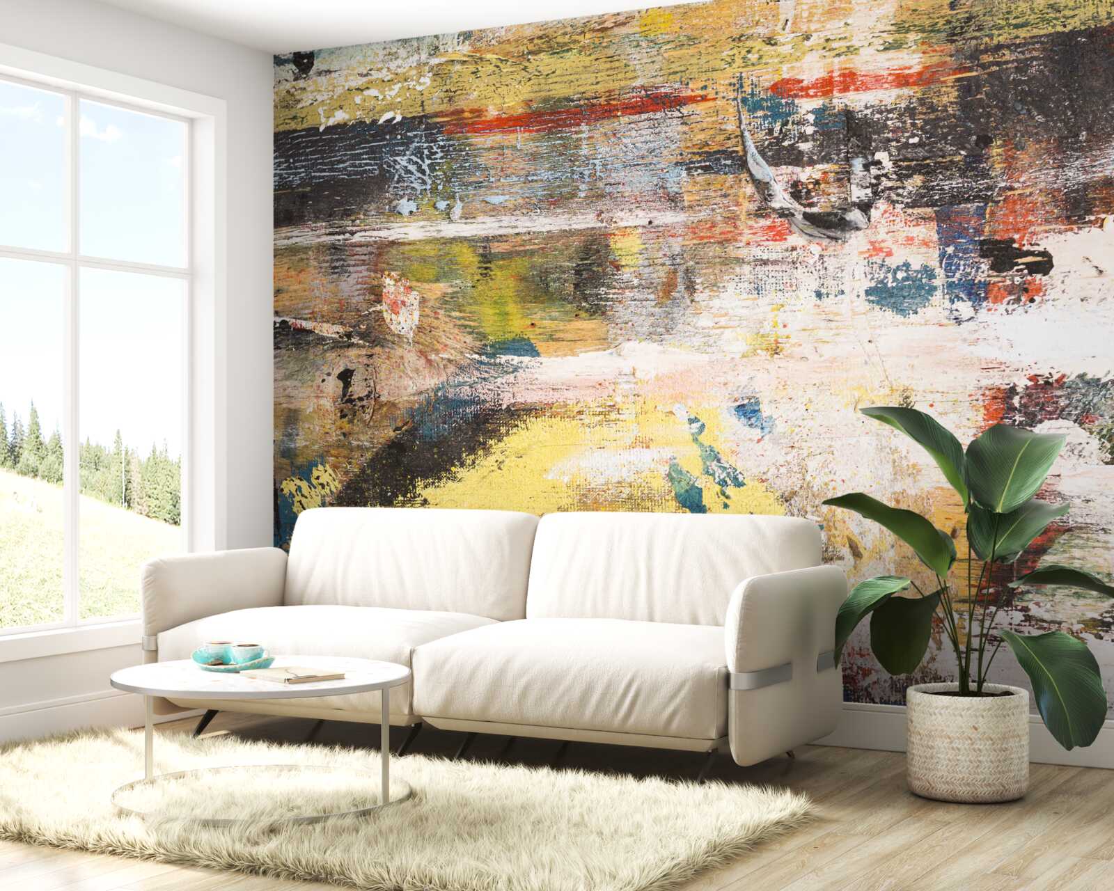 Fotobehang een zandstrand waar het water zo kalm is