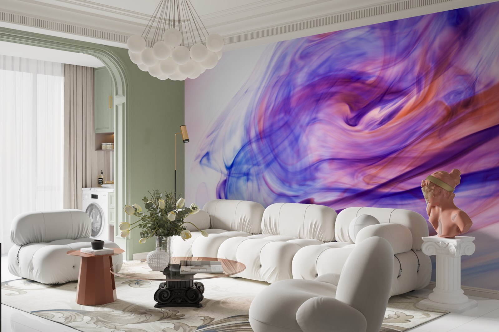 Fotobehang lichtpaarse vlekken