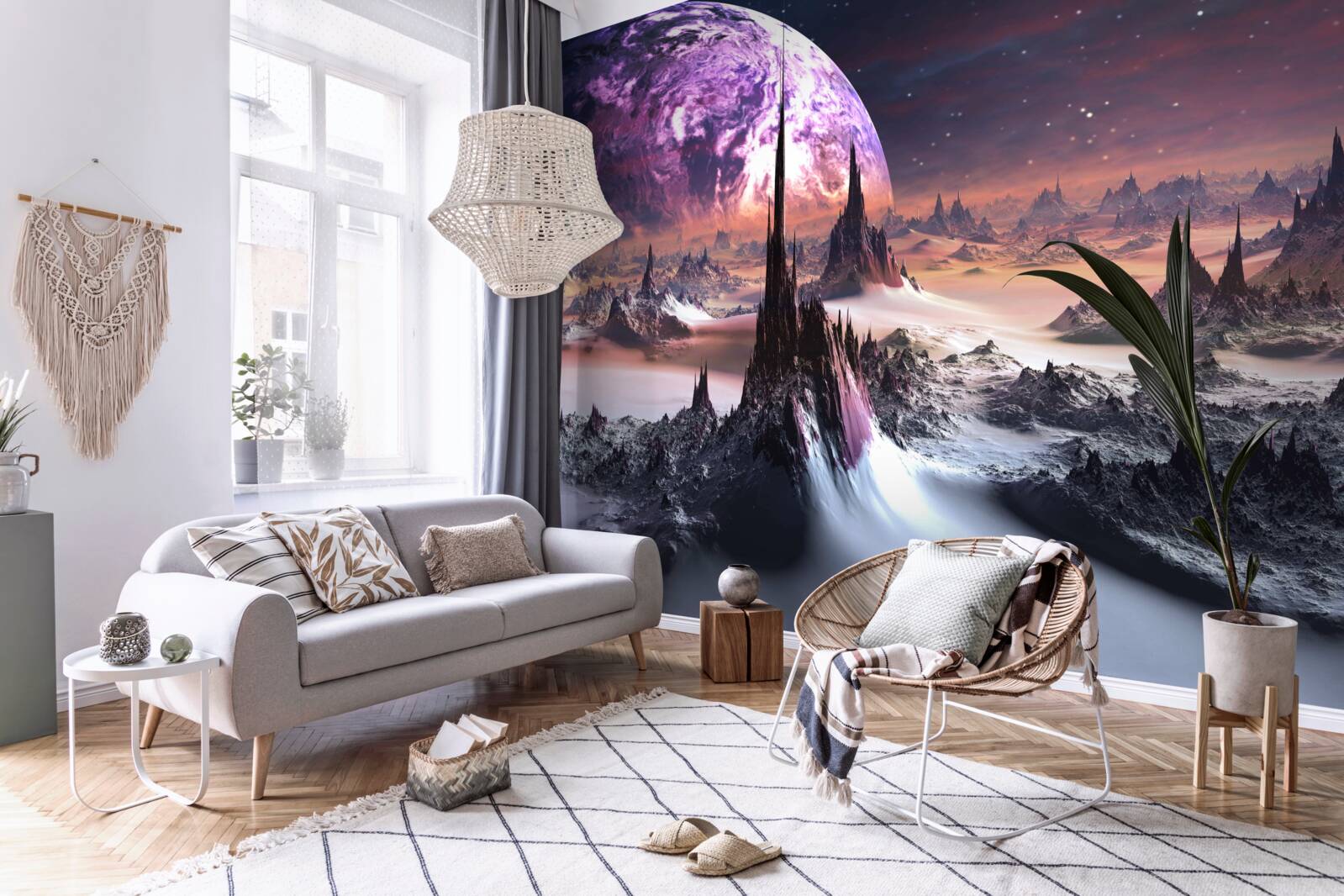 Fotobehang kosmisch landschap en universum