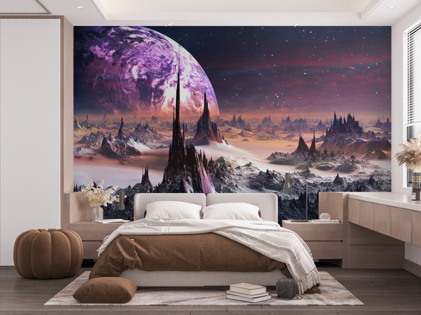 Fotobehang kosmisch landschap en universum