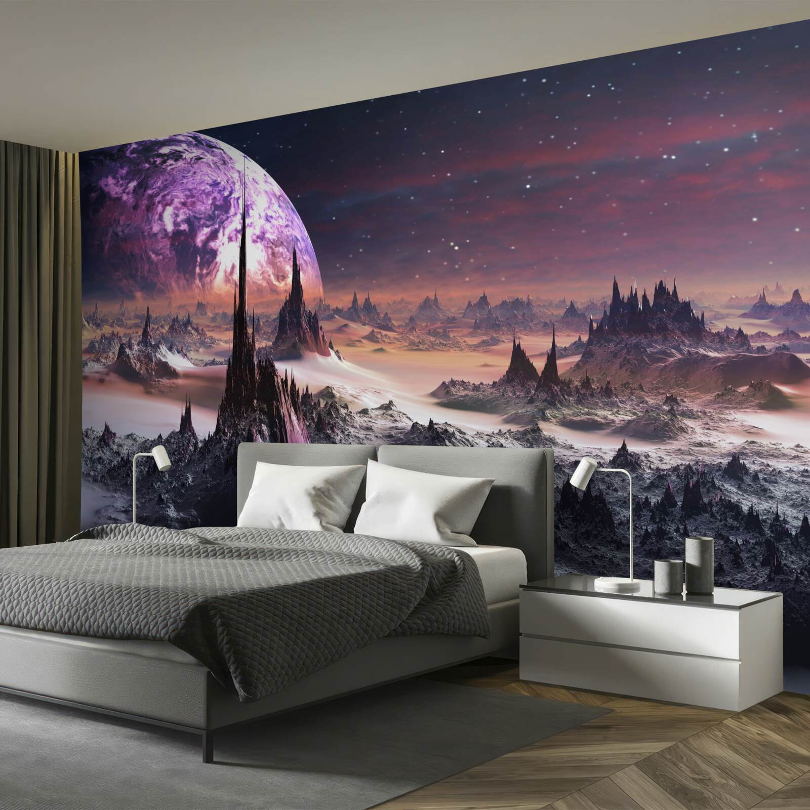 Fotobehang kosmisch landschap en universum