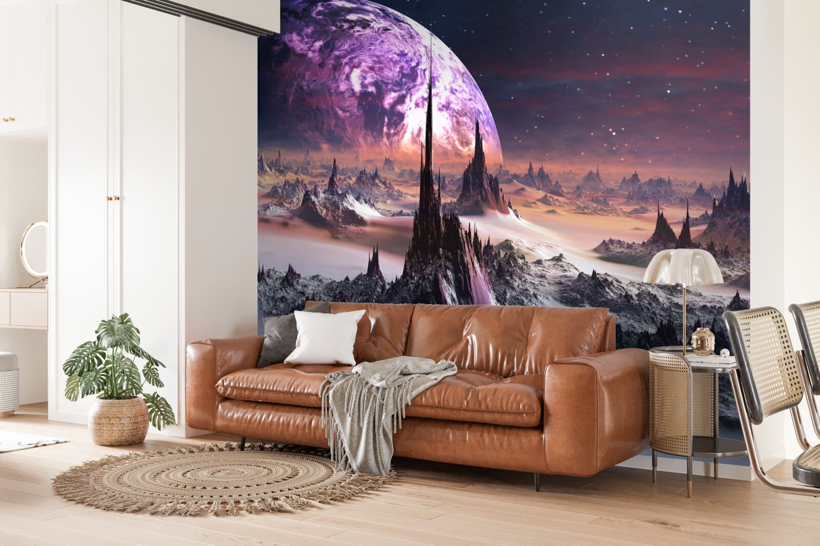 Fotobehang kosmisch landschap en universum