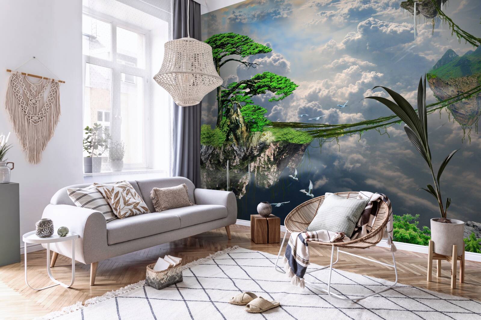 Fotobehang eilanden die in de lucht zweven