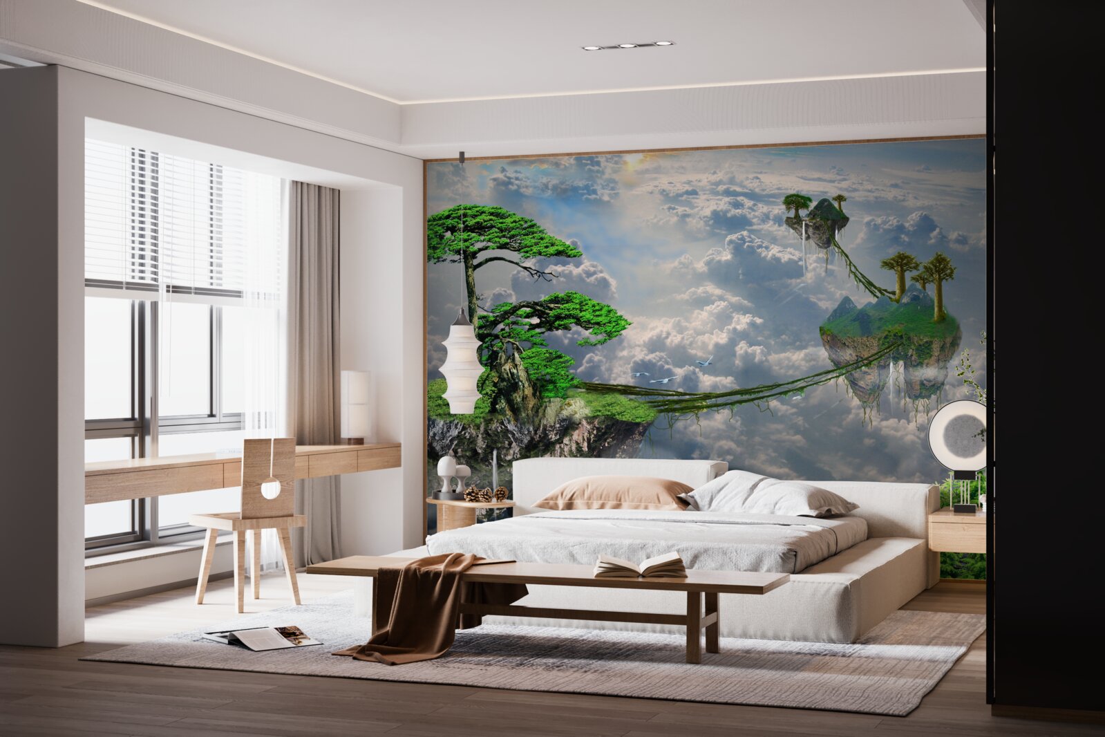 Fotobehang eilanden die in de lucht zweven