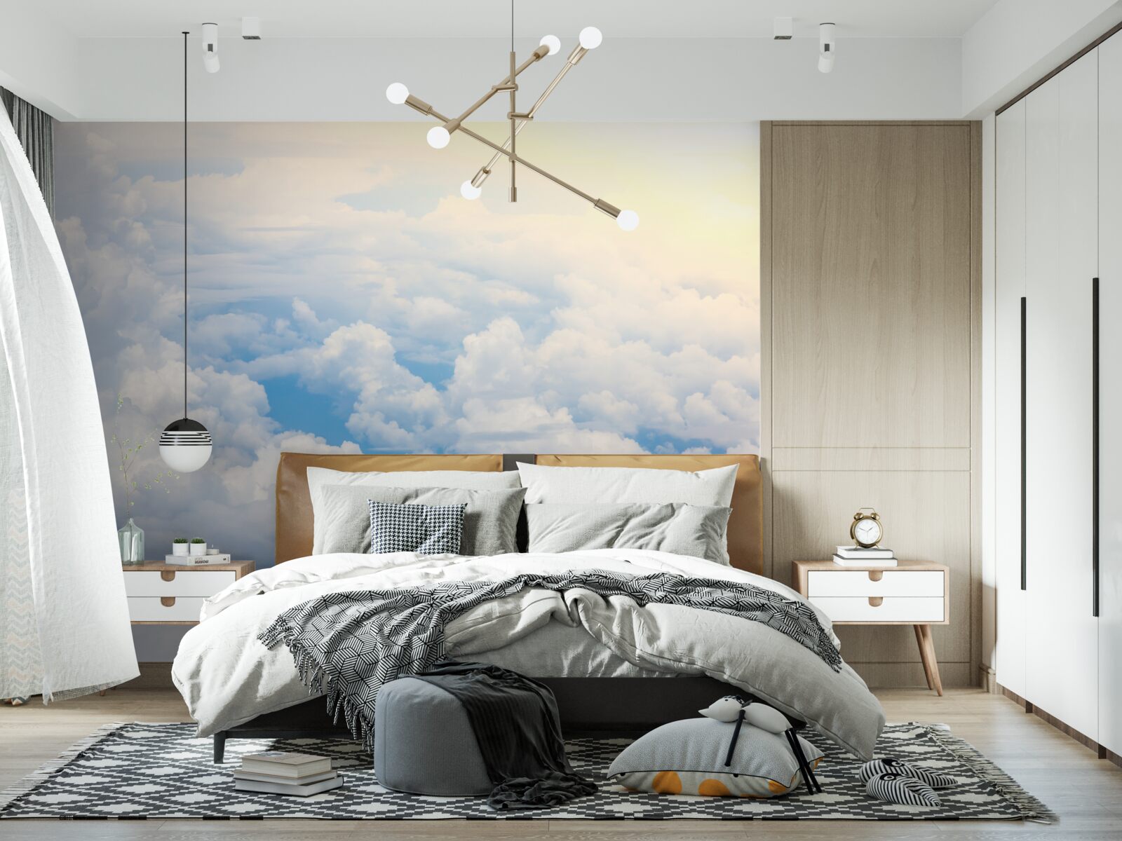 Fotobehang wolken wanneer de zon gaat slapen