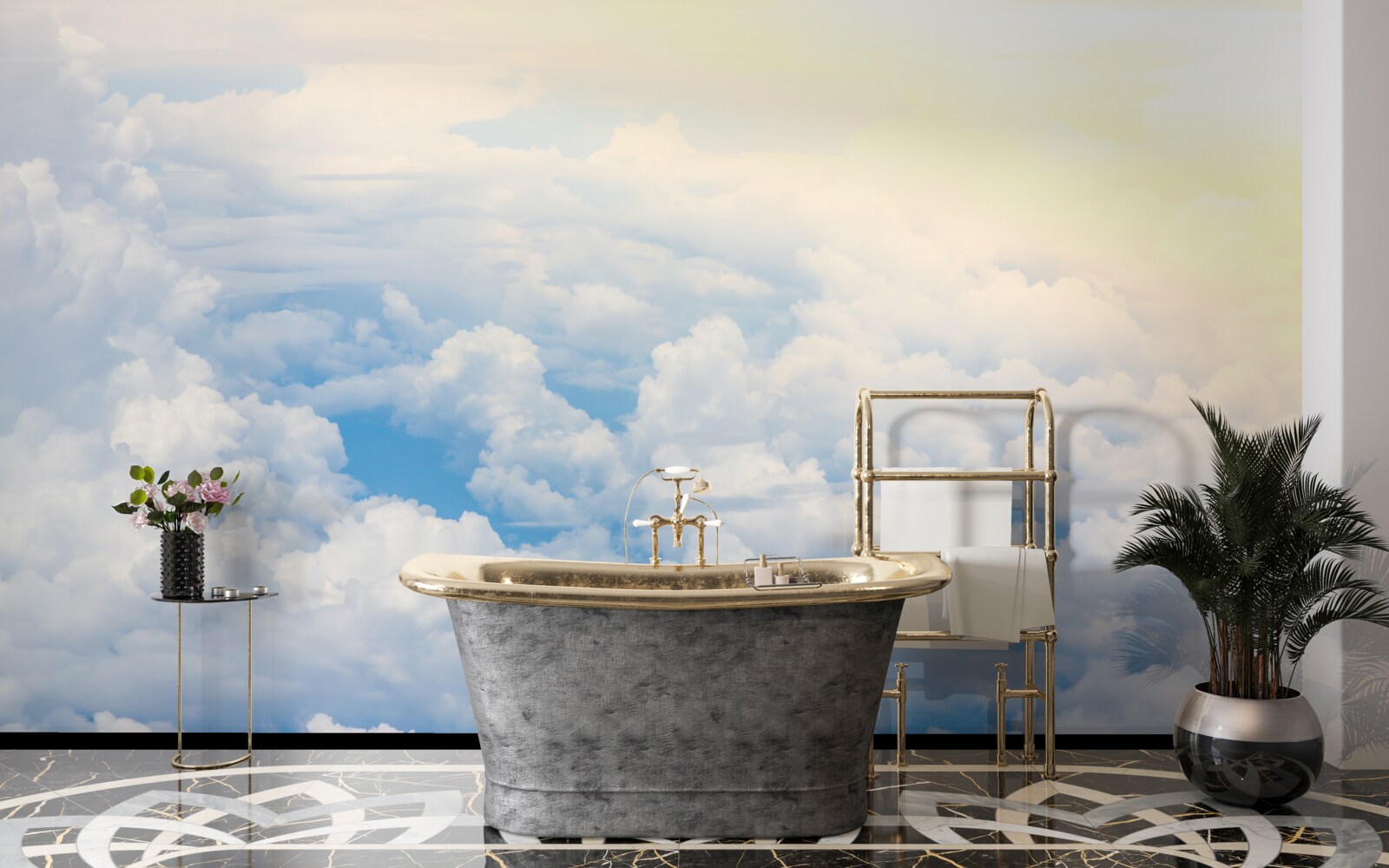 Fotobehang wolken wanneer de zon gaat slapen