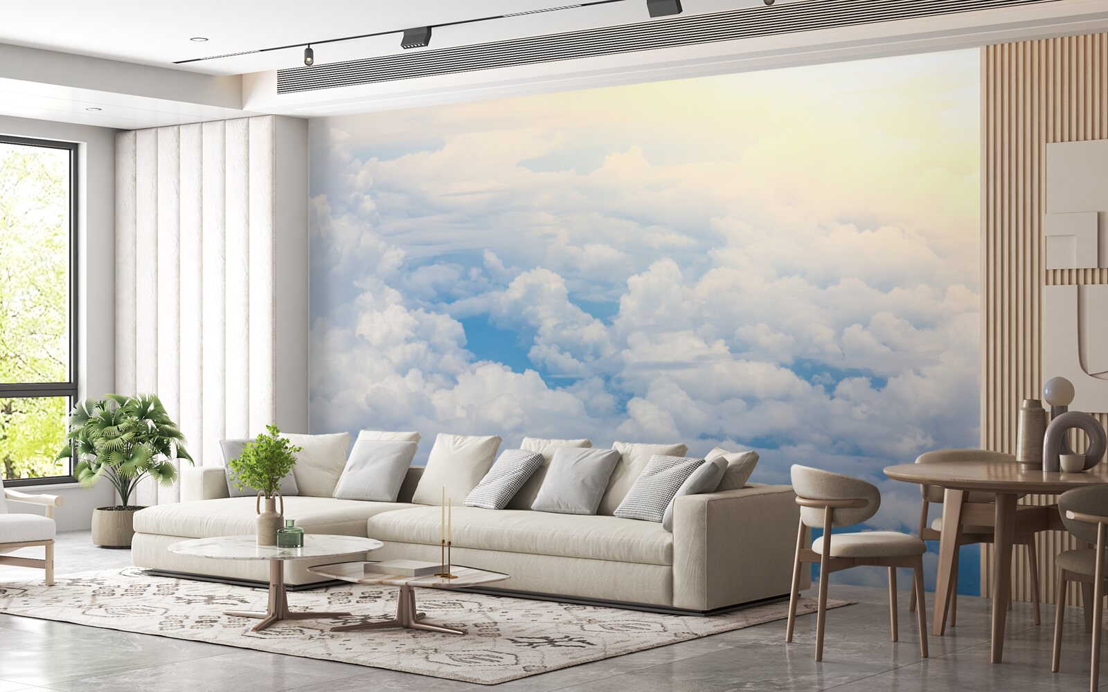 Fotobehang wolken wanneer de zon gaat slapen