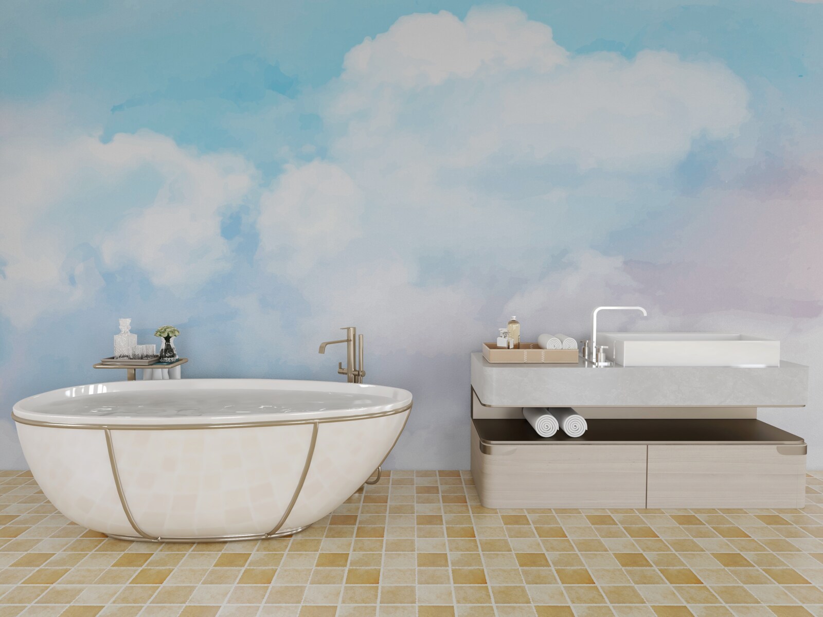 Fotobehang de lucht is helder en kleurrijk