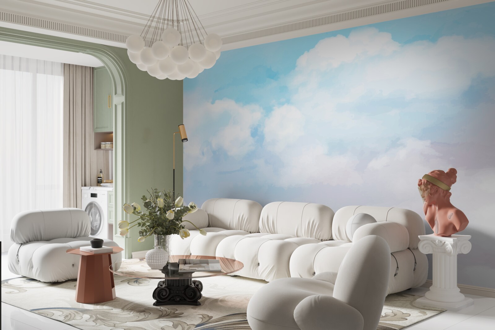 Fotobehang de lucht is helder en kleurrijk