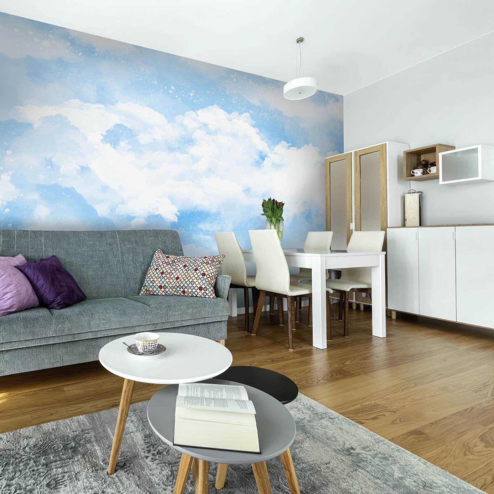 Fotobehang "Blauwe lucht kondigt de komende regen aan".