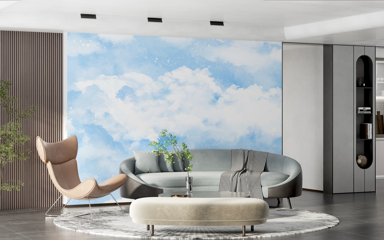 Fotobehang "Blauwe lucht kondigt de komende regen aan".