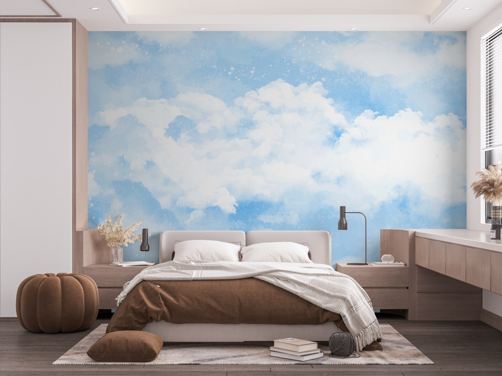 Fotobehang "Blauwe lucht kondigt de komende regen aan".