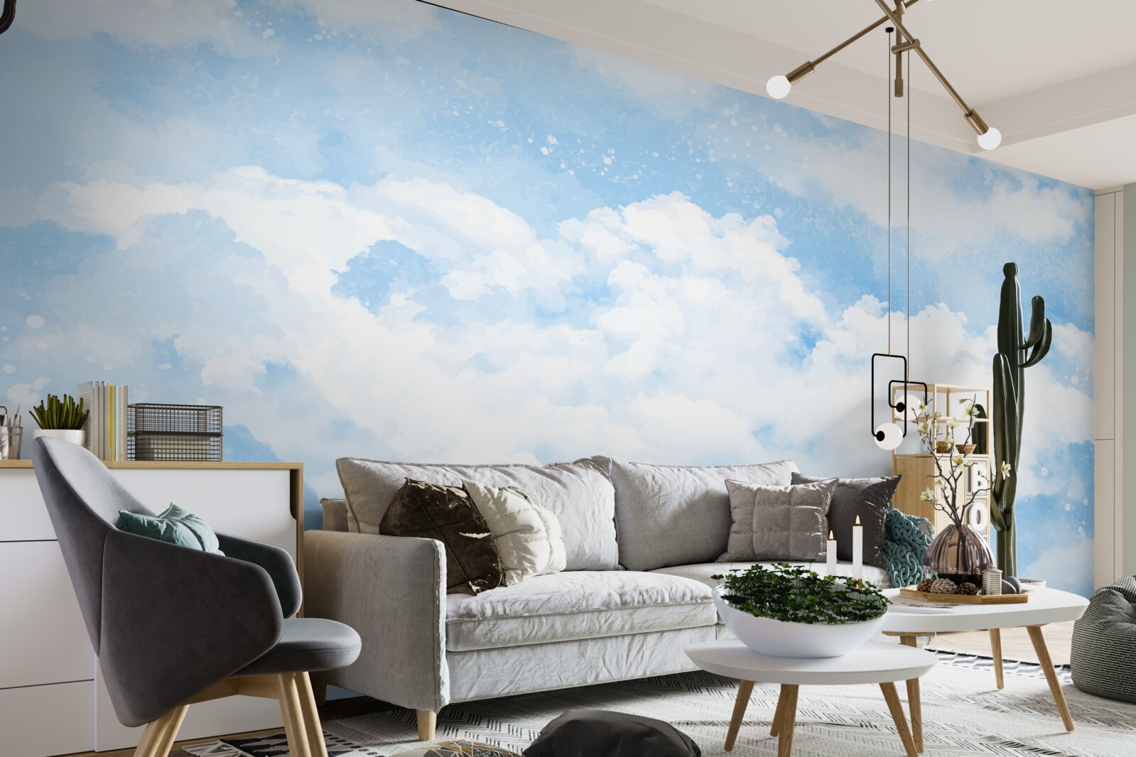 Fotobehang "Blauwe lucht kondigt de komende regen aan".