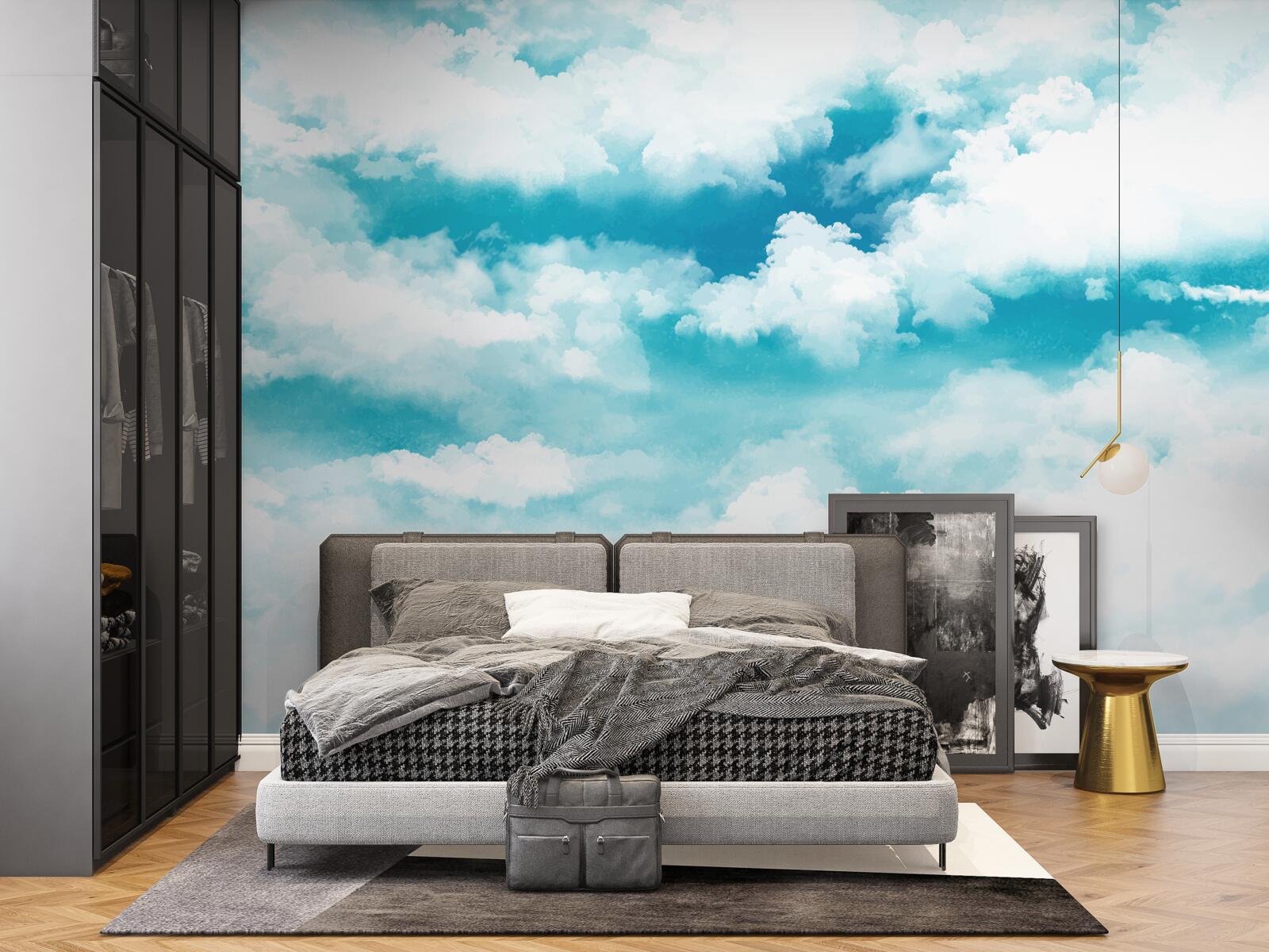 Fotobehang overdag is de lucht blauw en wit