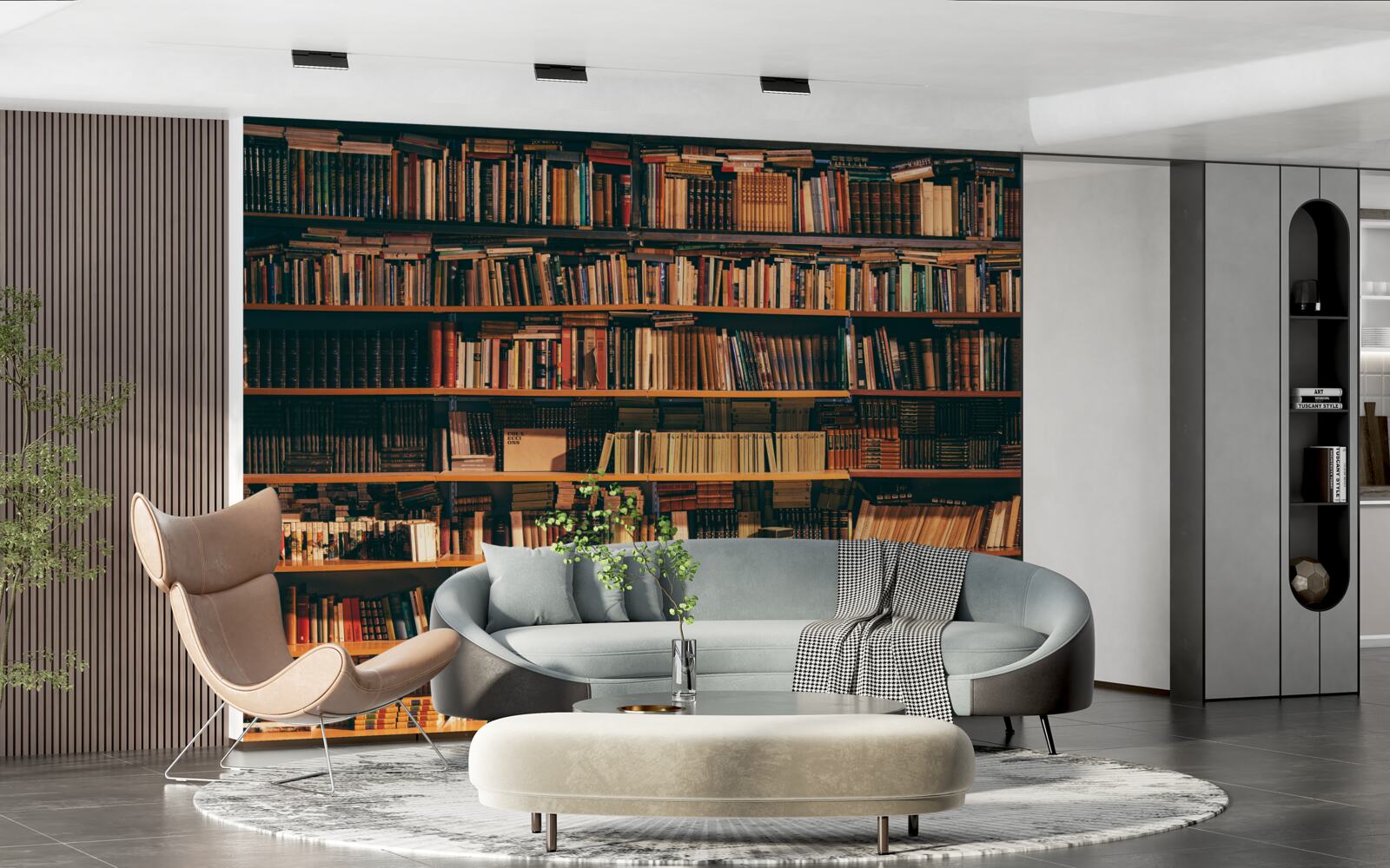 Fotobehang oud huis van boeken