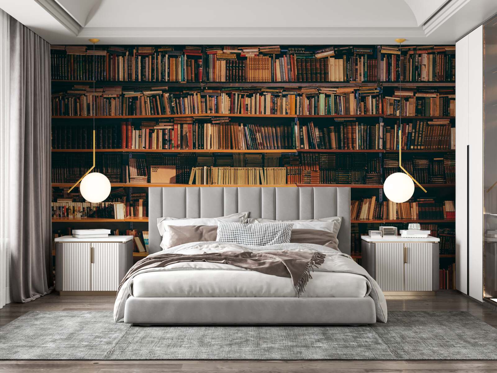 Fotobehang oud huis van boeken