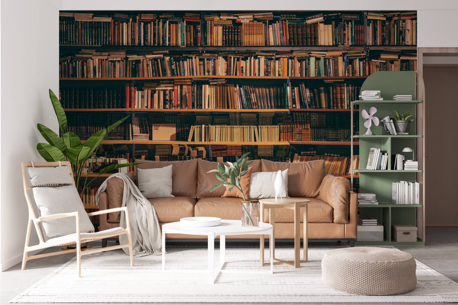 Fotobehang oud huis van boeken