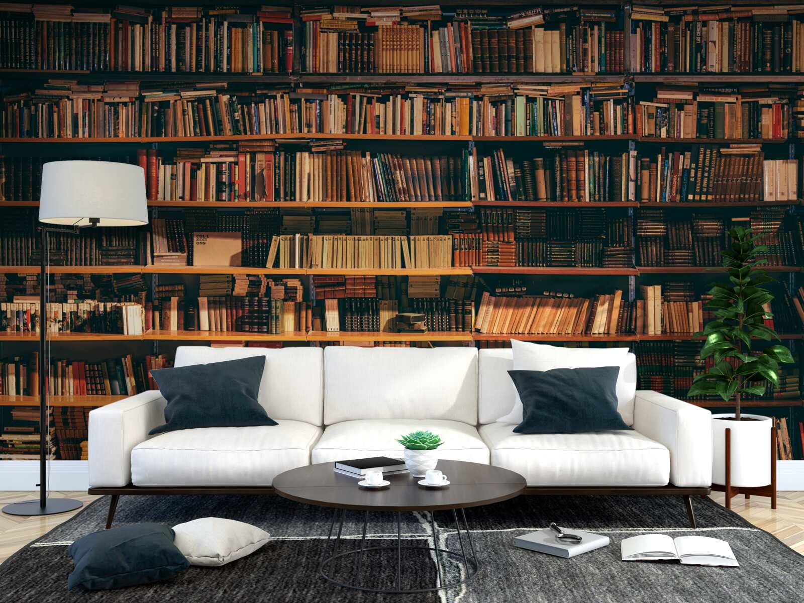 Fotobehang oud huis van boeken