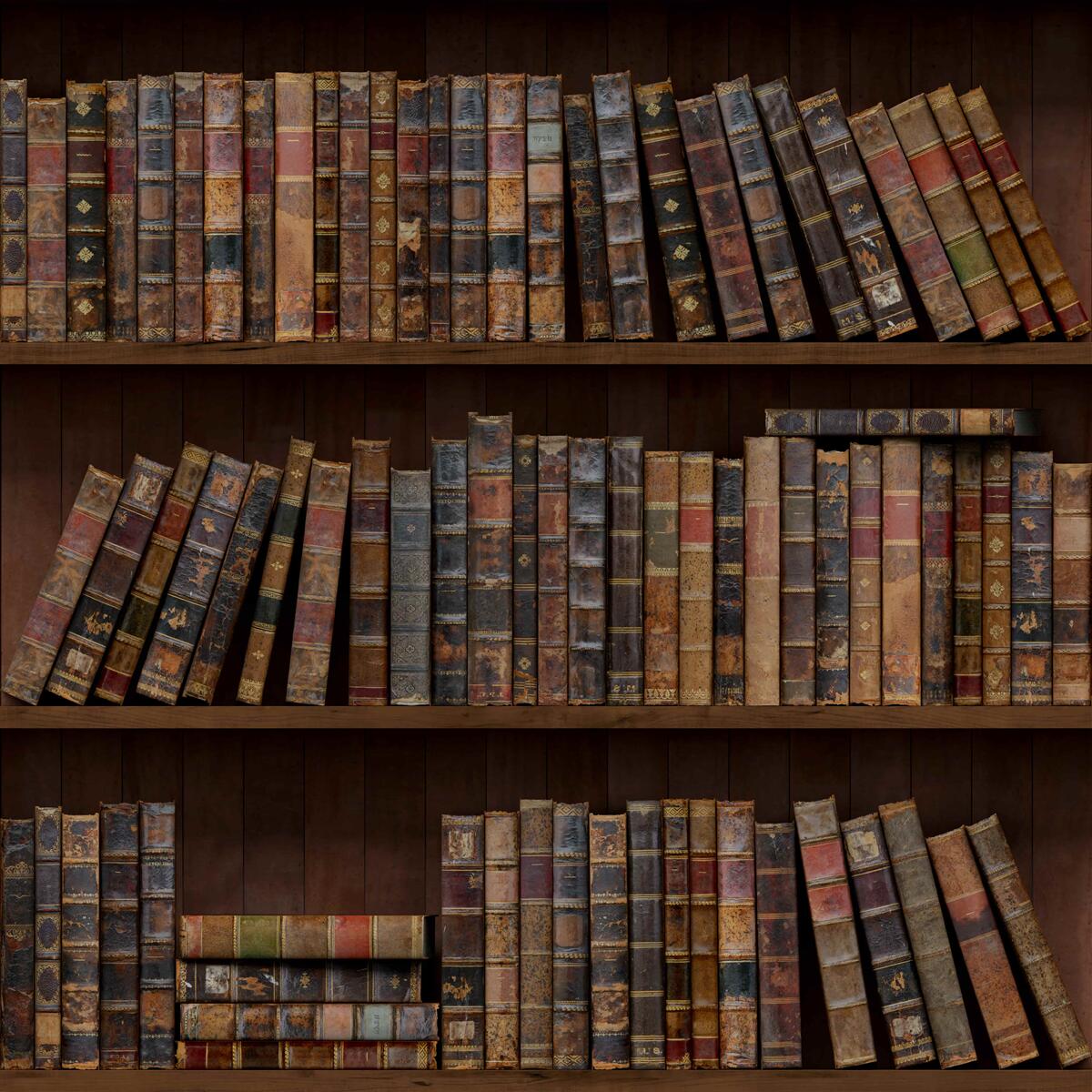 Fotobehang antieke boekdelen op kasten