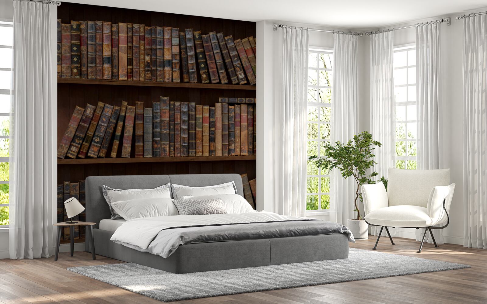 Fotobehang antieke boekdelen op kasten