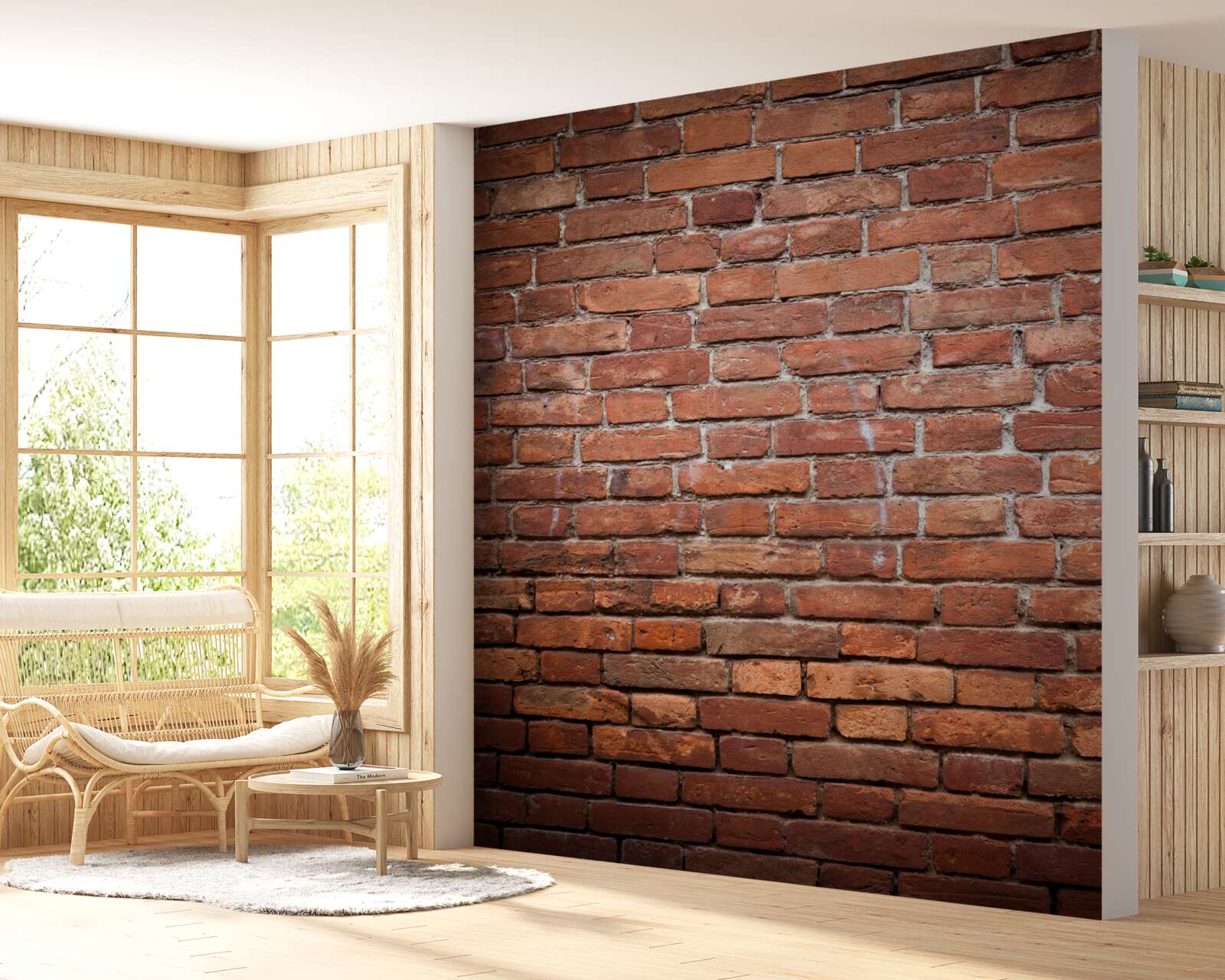 Fotobehang vierkant deel van de muur