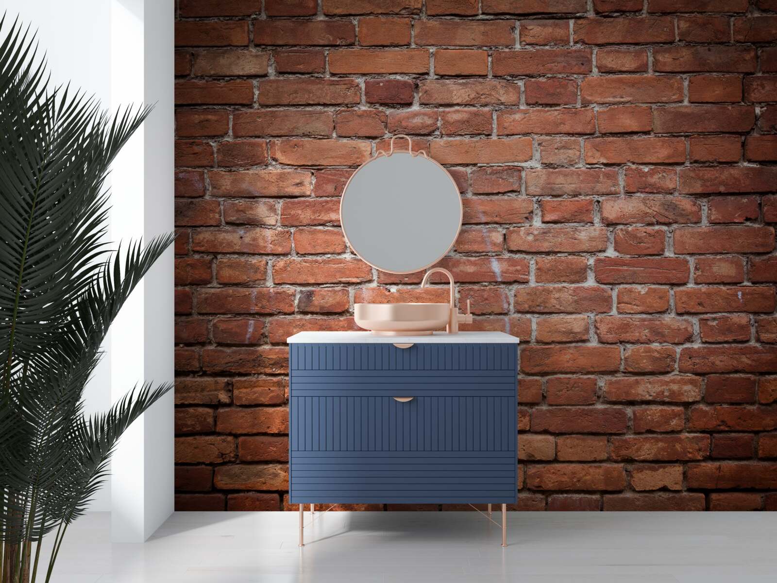 Fotobehang vierkant deel van de muur