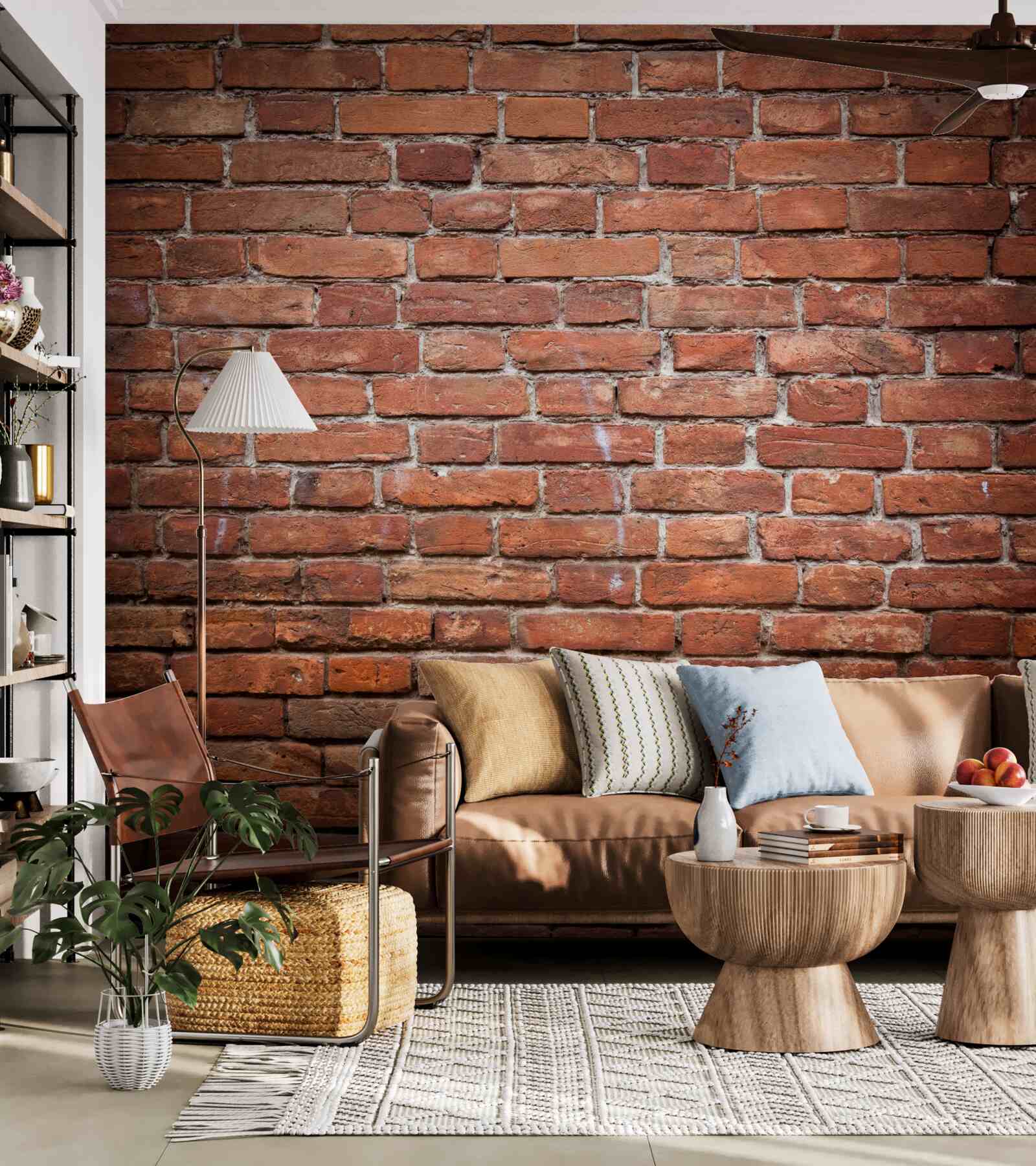 Fotobehang vierkant deel van de muur