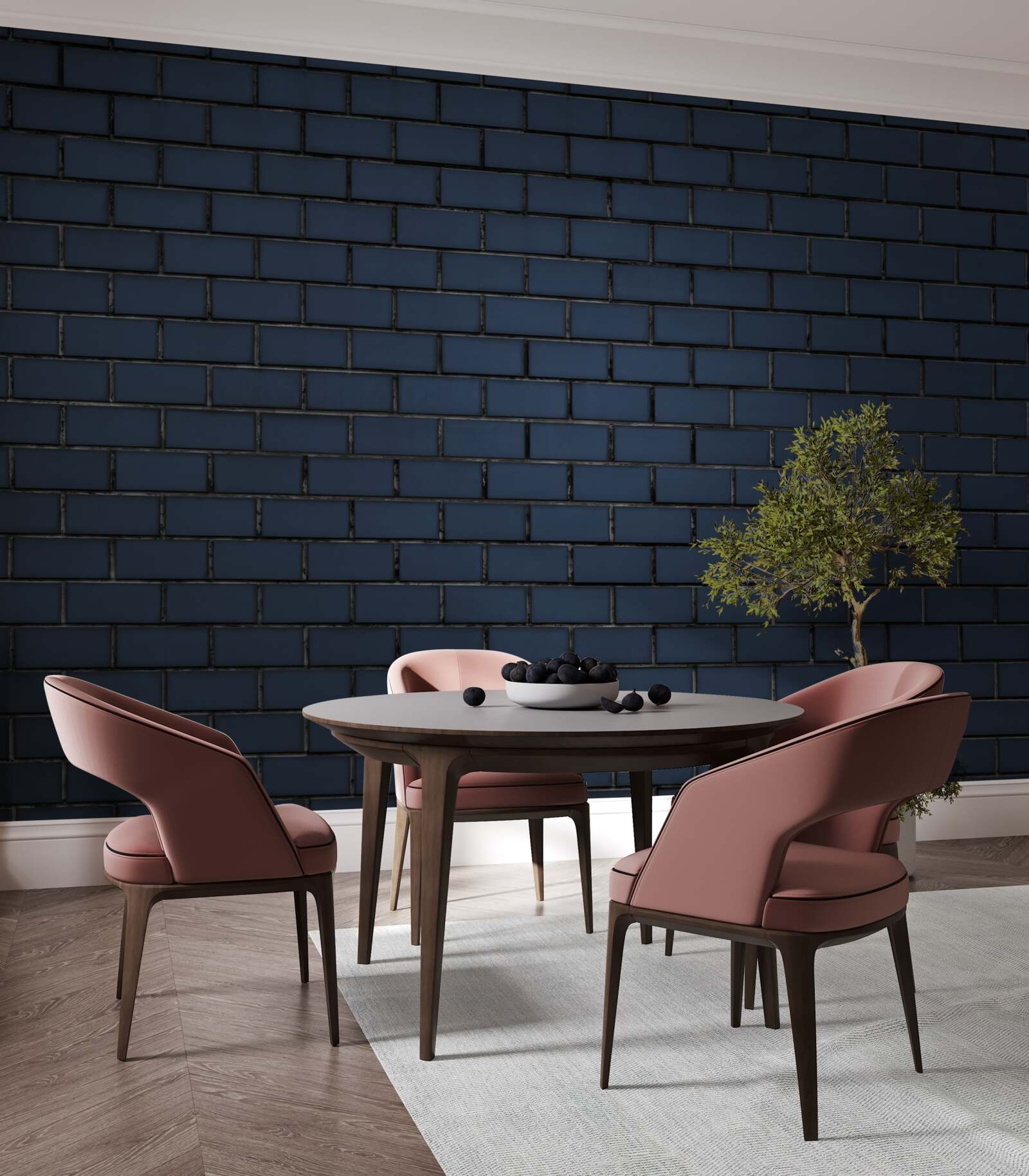 Fotobehang volledig donkere bakstenen muur