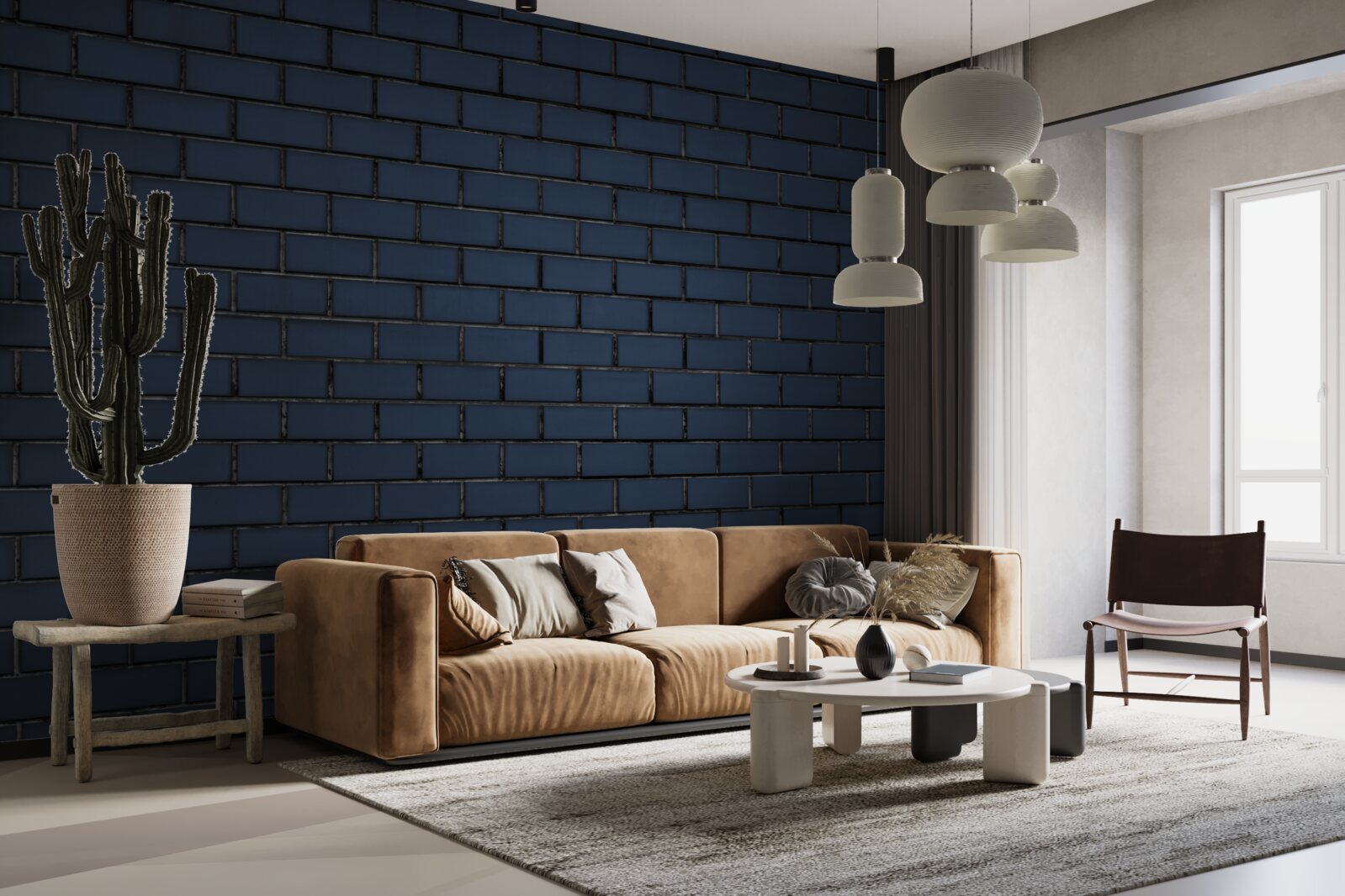 Fotobehang volledig donkere bakstenen muur