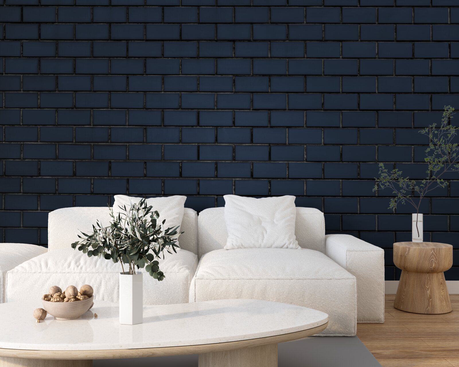 Fotobehang volledig donkere bakstenen muur