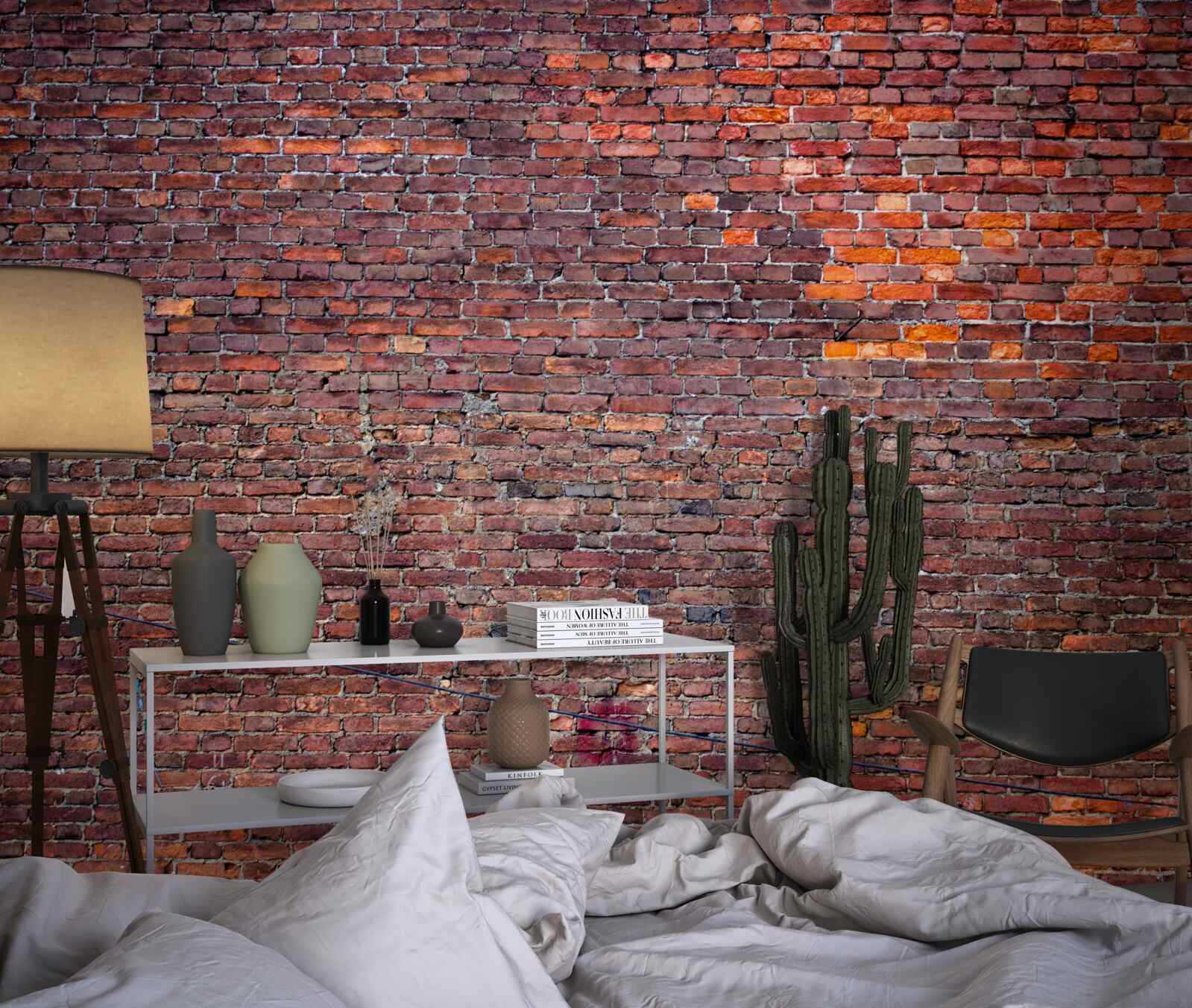 Fotobehang oude rode bakstenen muur