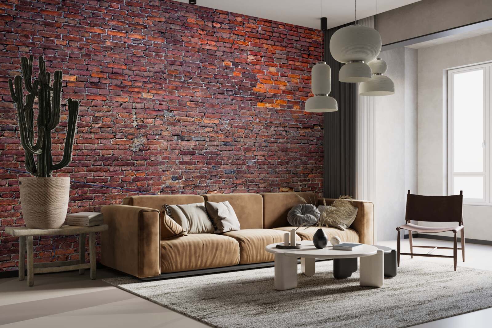 Fotobehang oude rode bakstenen muur