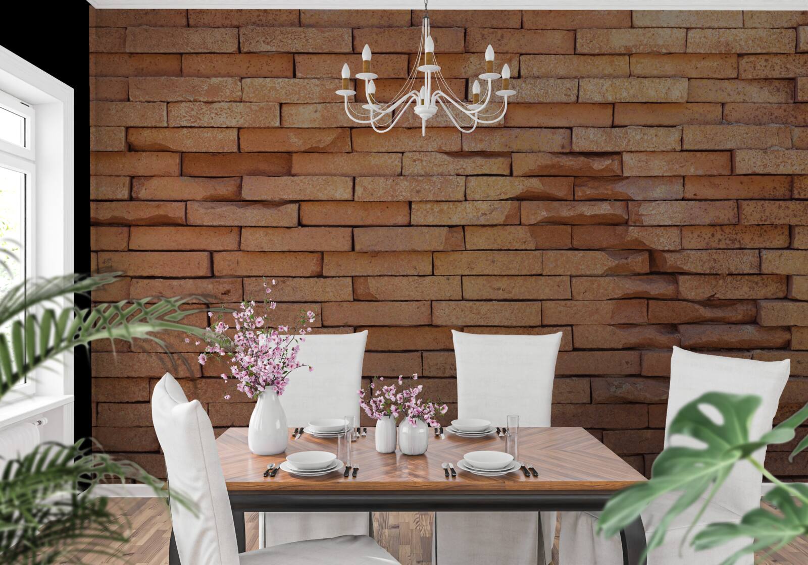 Fotobehang reliëf van rode baksteen