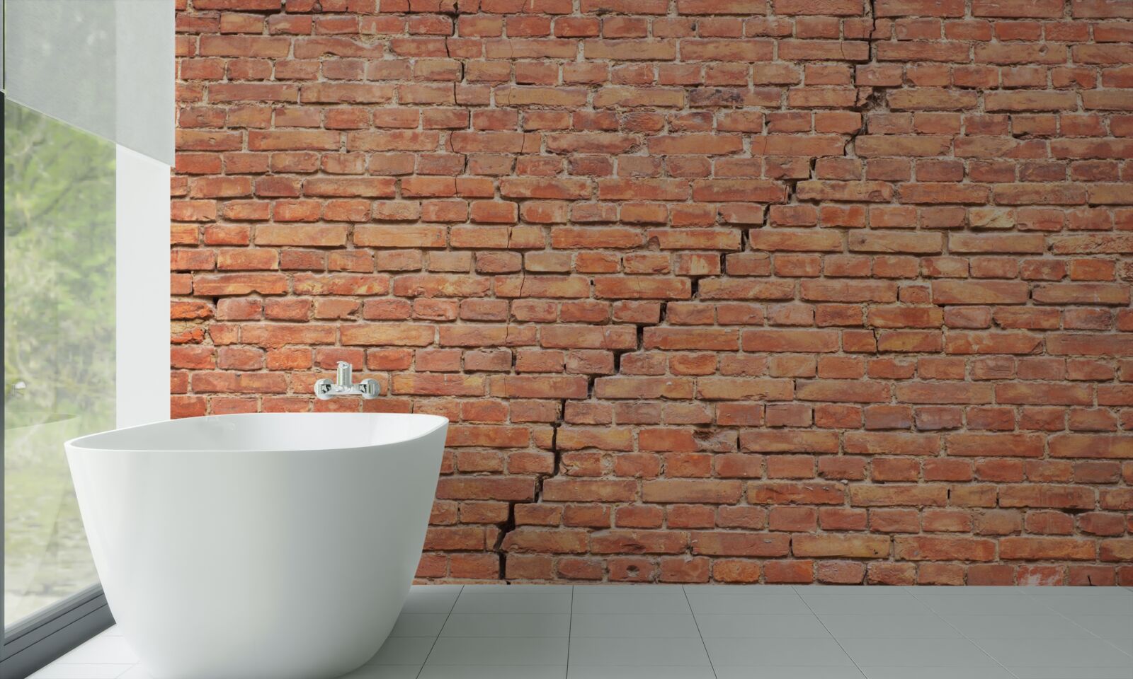 Fotobehang aanzienlijke scheur in de muur