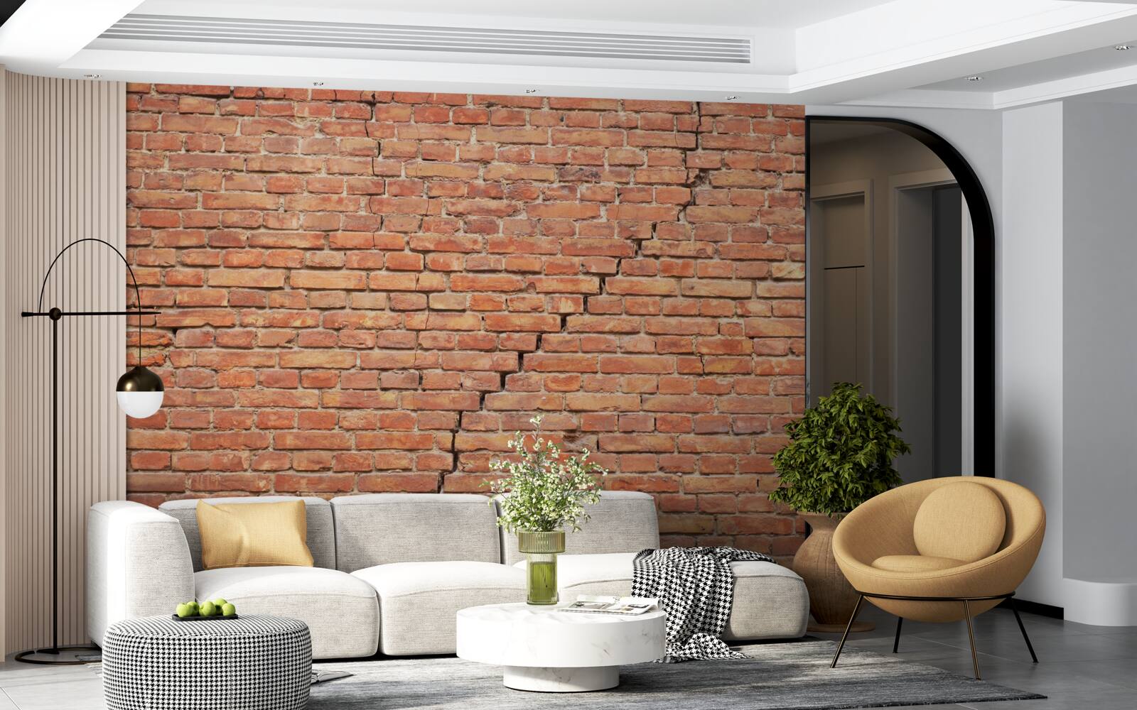 Fotobehang aanzienlijke scheur in de muur