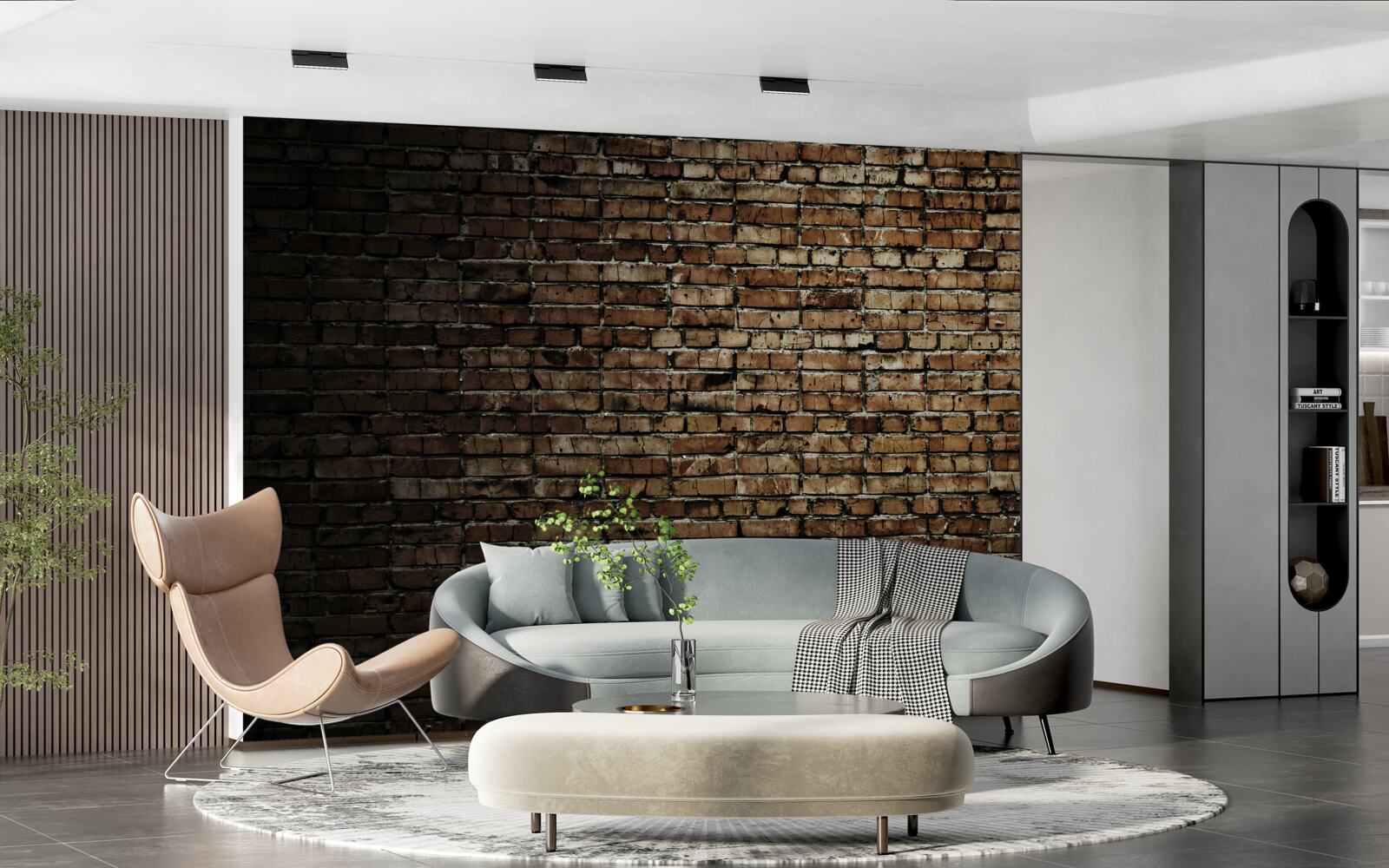 Fotobehang donkere bakstenen muur