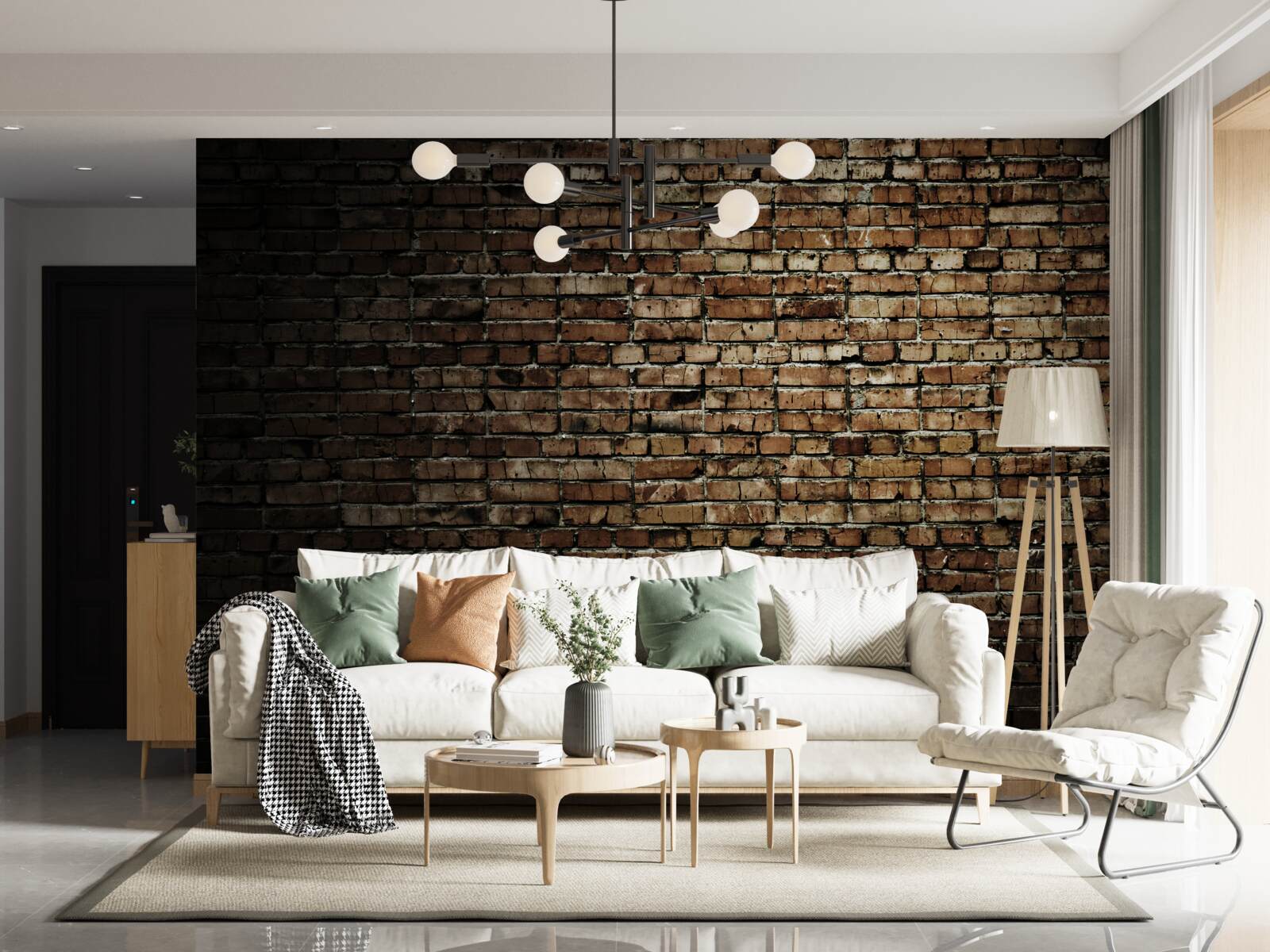 Fotobehang donkere bakstenen muur