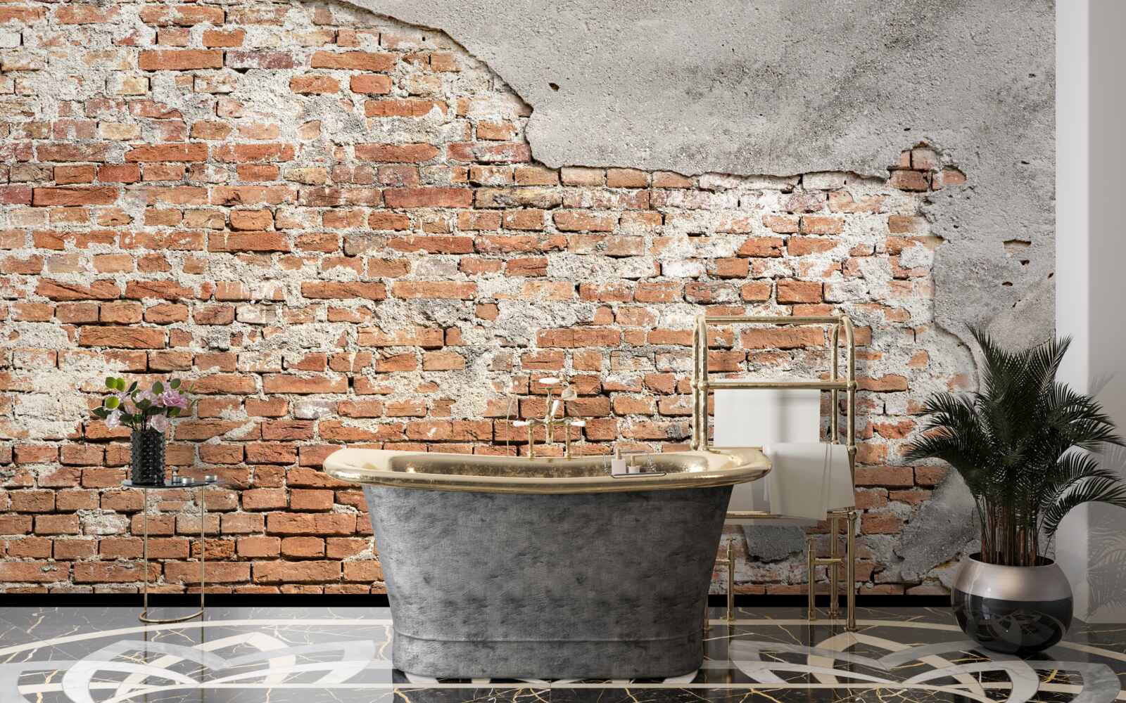 Fotobehang deel van een oude stenen barrière