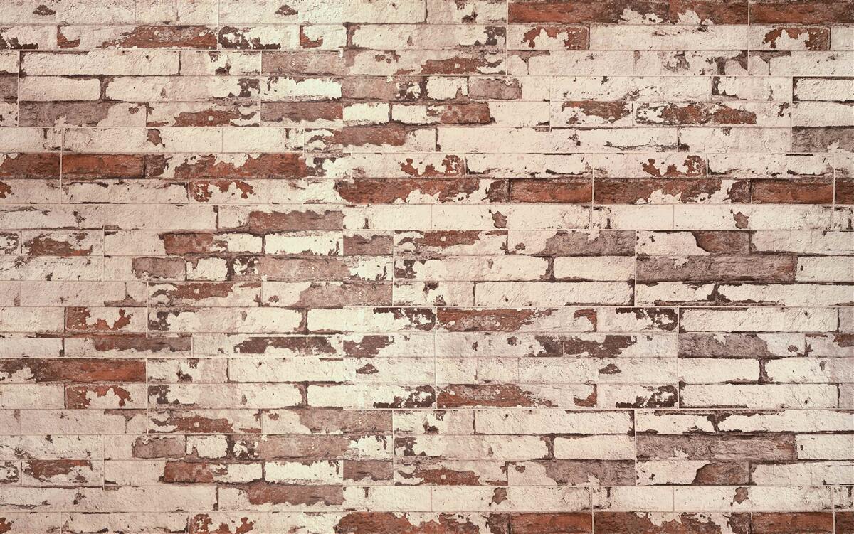 Fotobehang oude bakstenen muur met een bekrast oppervlak