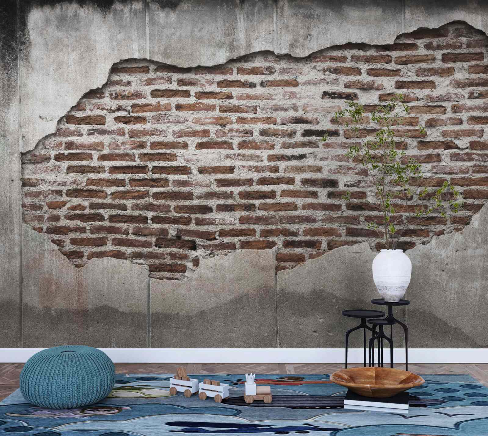 Fotobehang deel van een afgebrokkelde muur